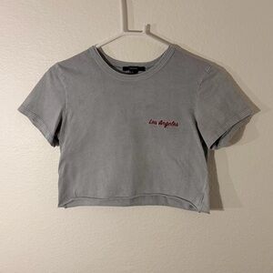 forever 21 grey cropped tee